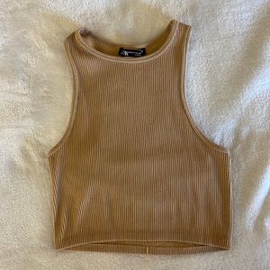 Zara caramel/tan crop top tank, size XS-S